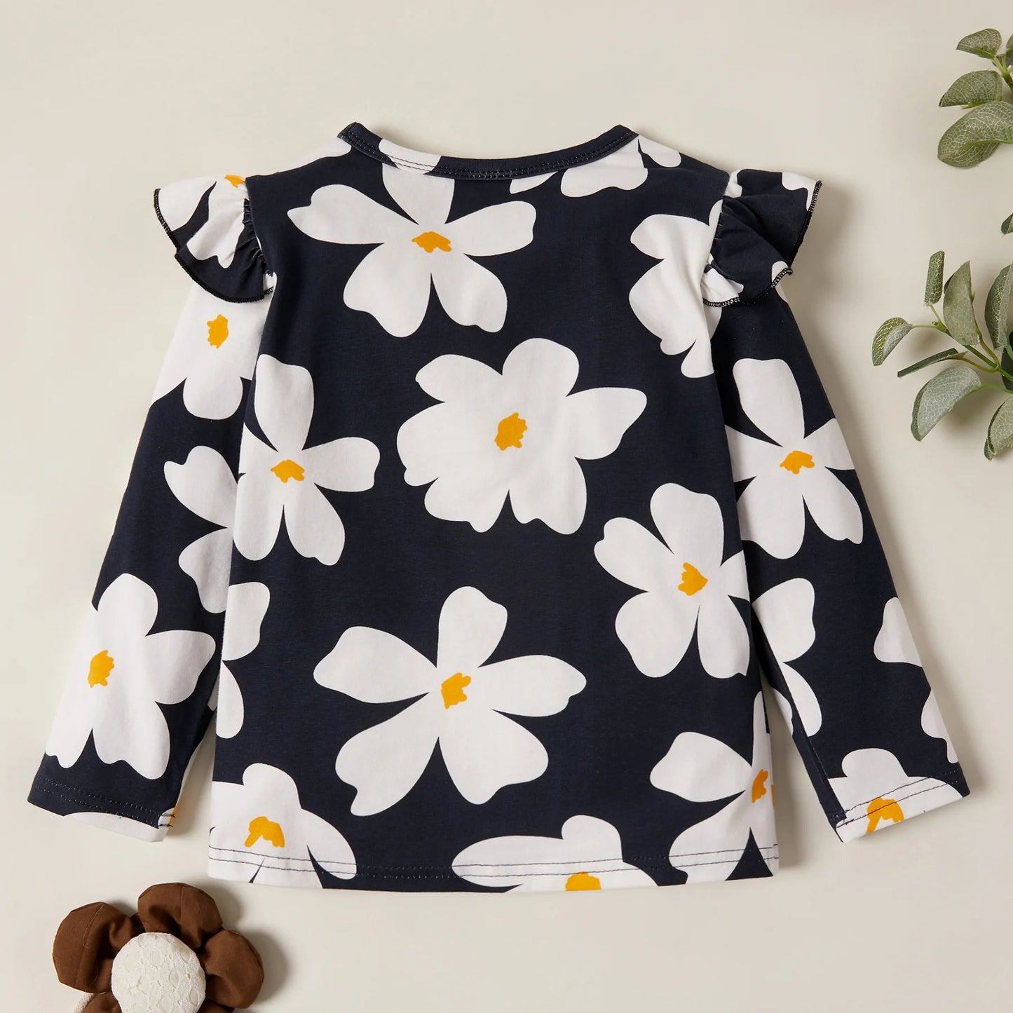 T-shirts Autumn And Spring Floral Dots Long-sleeve Top