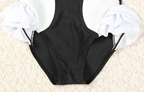 Baby Girls One Piece Swan Swimsuits Ruffle Bathing Suit Beachwear