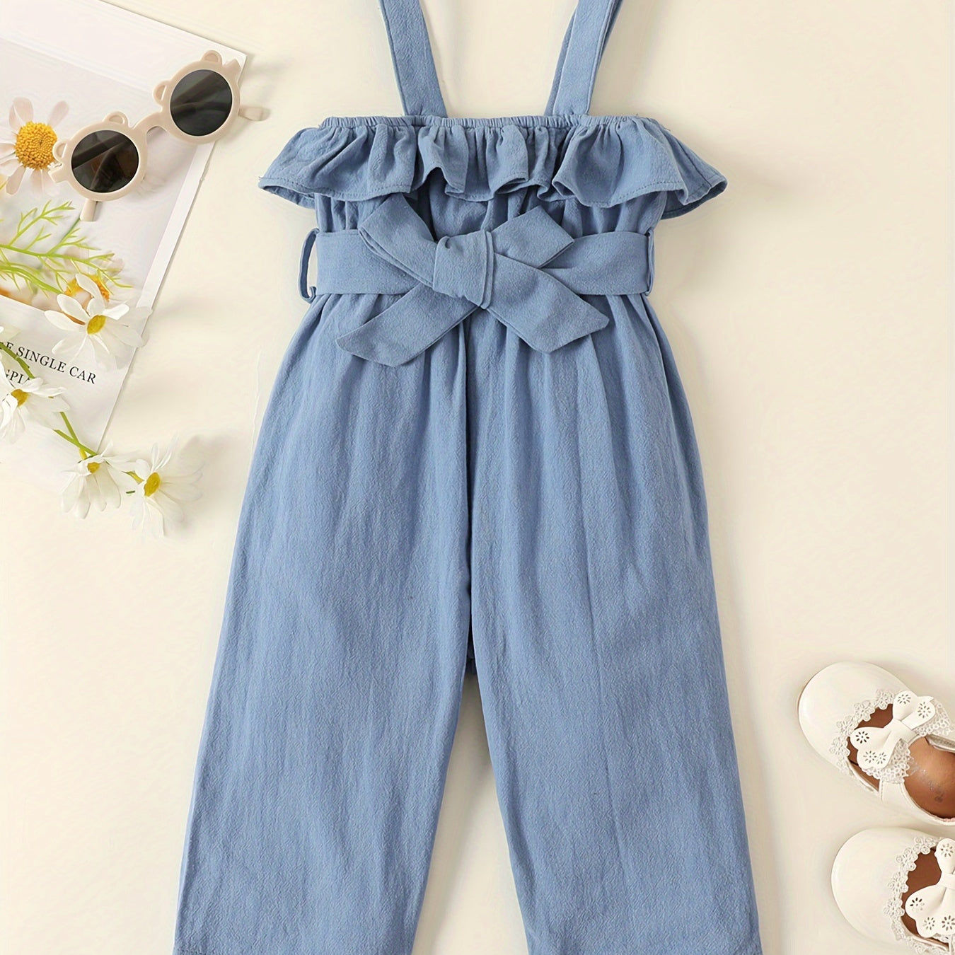 Toddler Girl Colorful Stripe Ruffled Jumpsuit