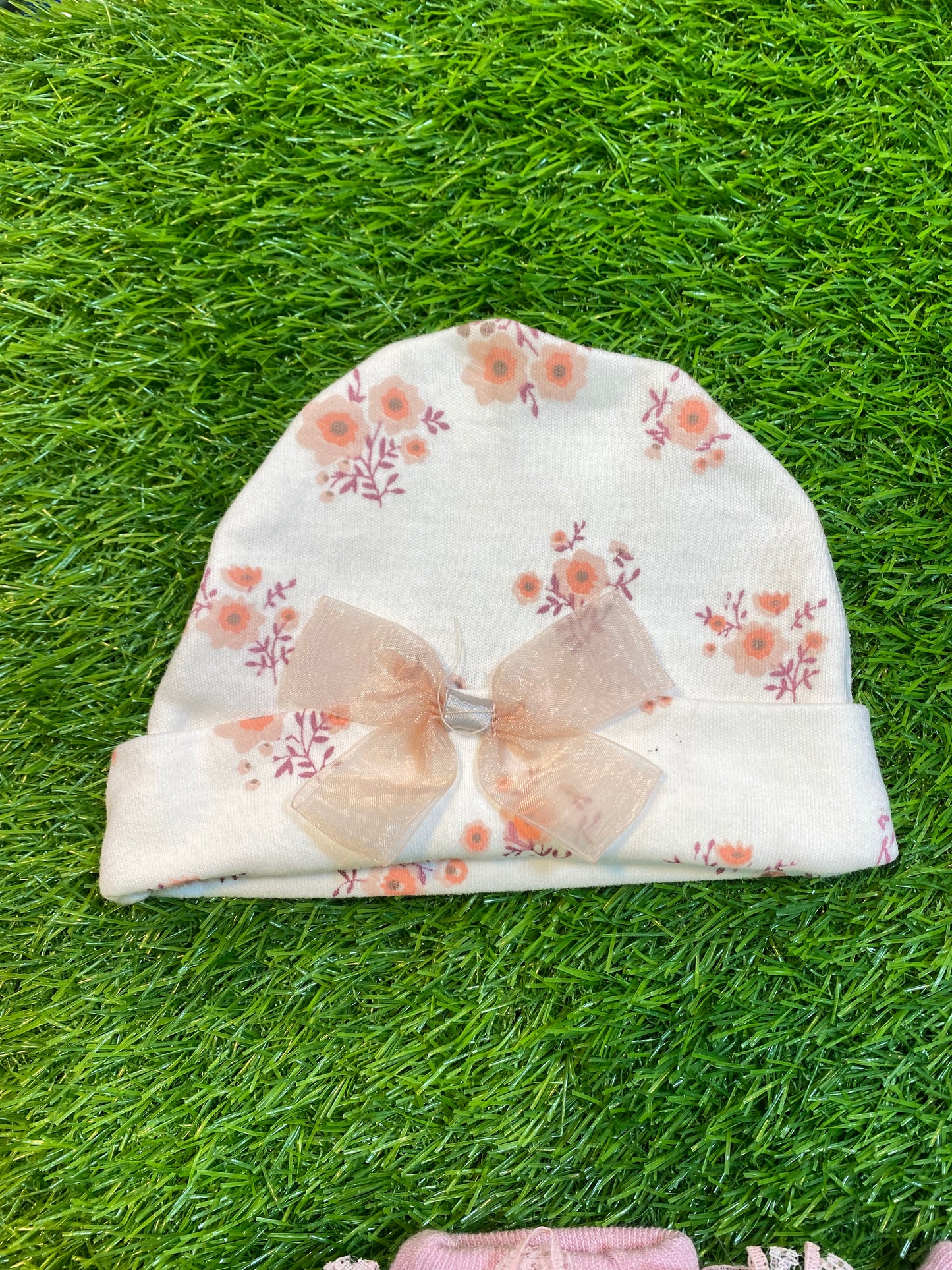 Baby Cap, Bip ,sock & burp cloth 4 Pcs Set