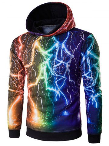 Kids Rainbow Lightning Graphic Hoodie Sweatshirt