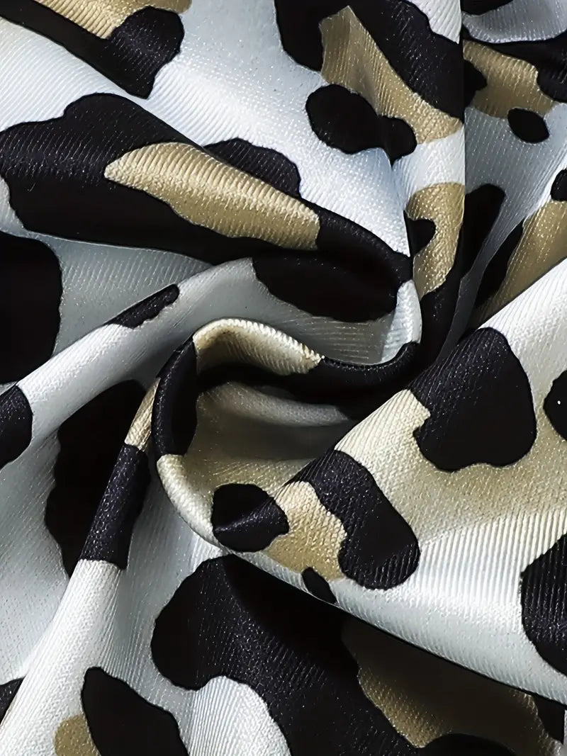 Leopard Print onesie with Black spots Romper