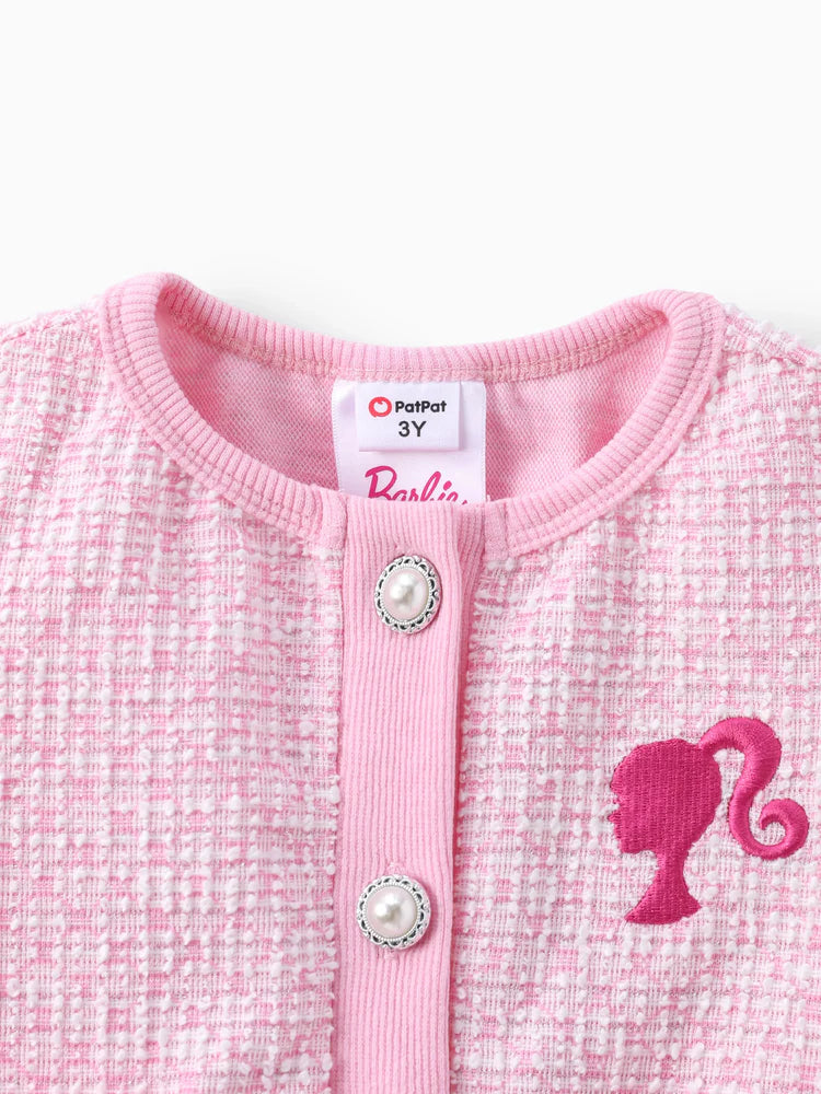 Barbie Character Print Sweet Secret Button Top