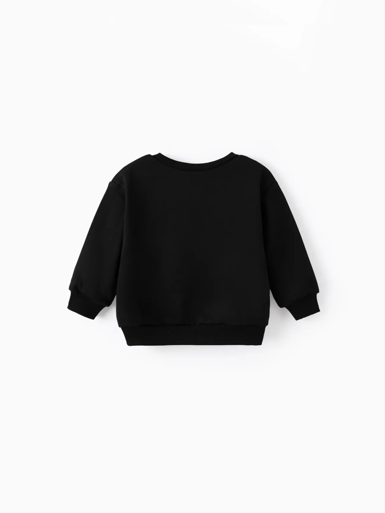 Toddler Girl Letter Print Casual Black Pullover Sweatshirt