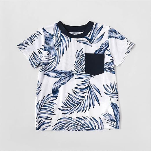 Leaf Print Casual Sleeveless t-shirt Outfits Boys