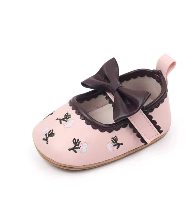 New Baby Shoes Cute Bowknot Infant Girls Princess Dress Shoes Spring Autumn Newborn Girls Crib Shoes PU First Walkers -S