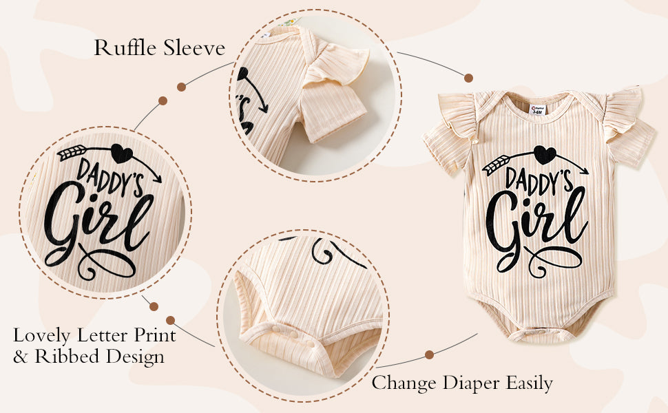 Ruffle Short Sleeve One-Pieces Romper Letter Print