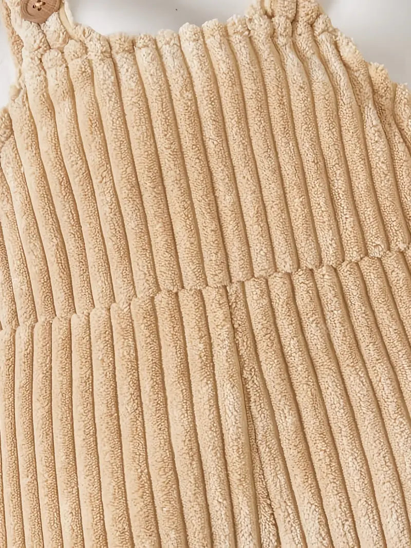 Winter Ribbed Fleece Suspender Pants