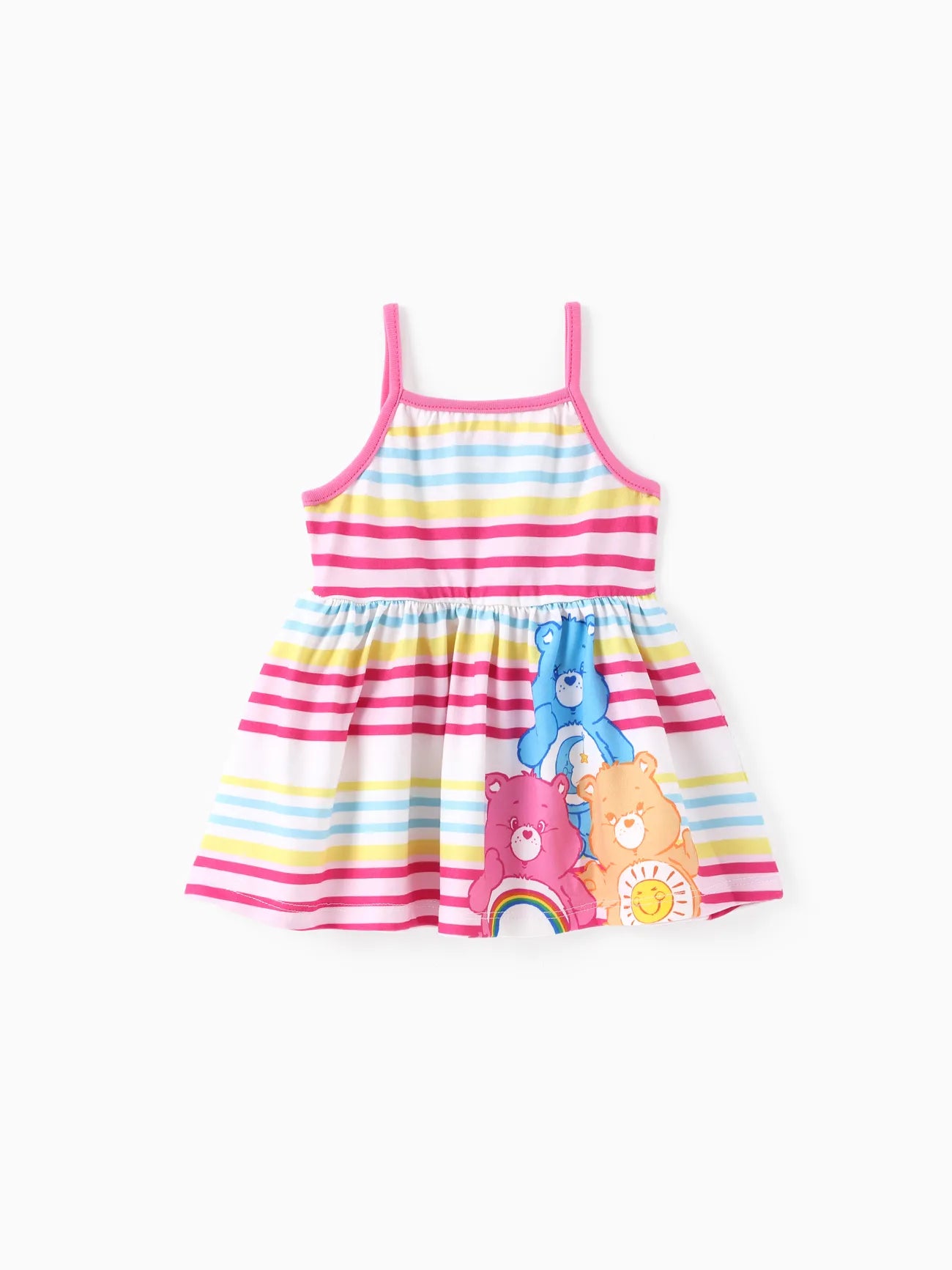 Care Bears Girl Strap Dress Girl A Line Sundress Striped Cami Dress