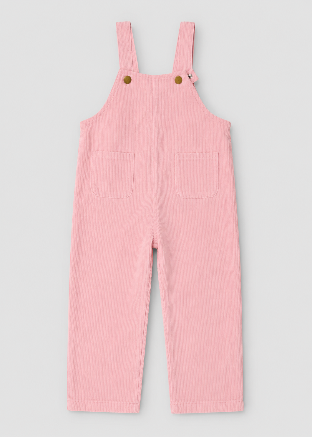 Girls Pink Corduroy Overall Pants with Button Straps