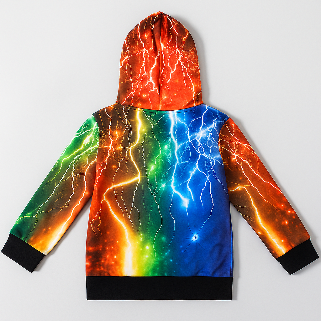 Kids Rainbow Lightning Graphic Hoodie Sweatshirt