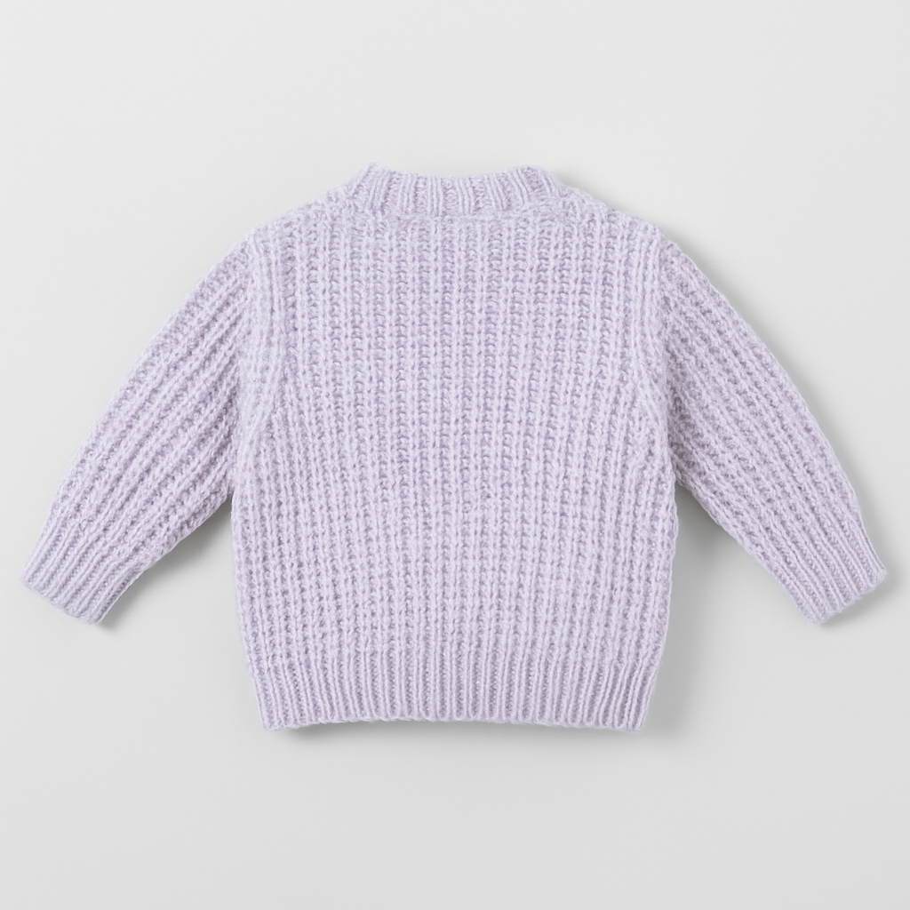 Lilac Knitted Baby Cardigan