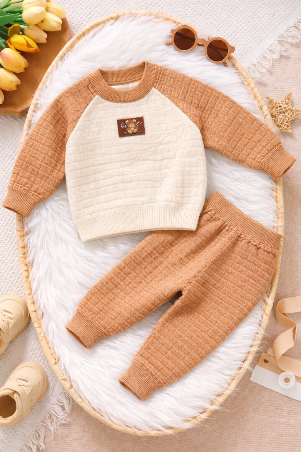 Winter Warm Quilted Baby Sweater & Pants Set