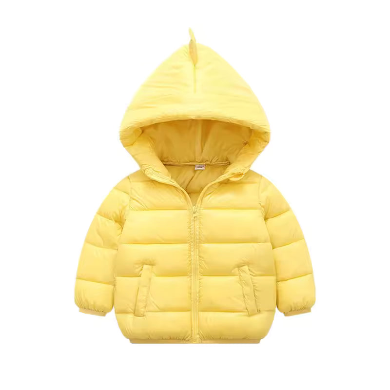 Winter Baby Jacket Fashion 3D Dinosaur Outerwear Hooded Zipper