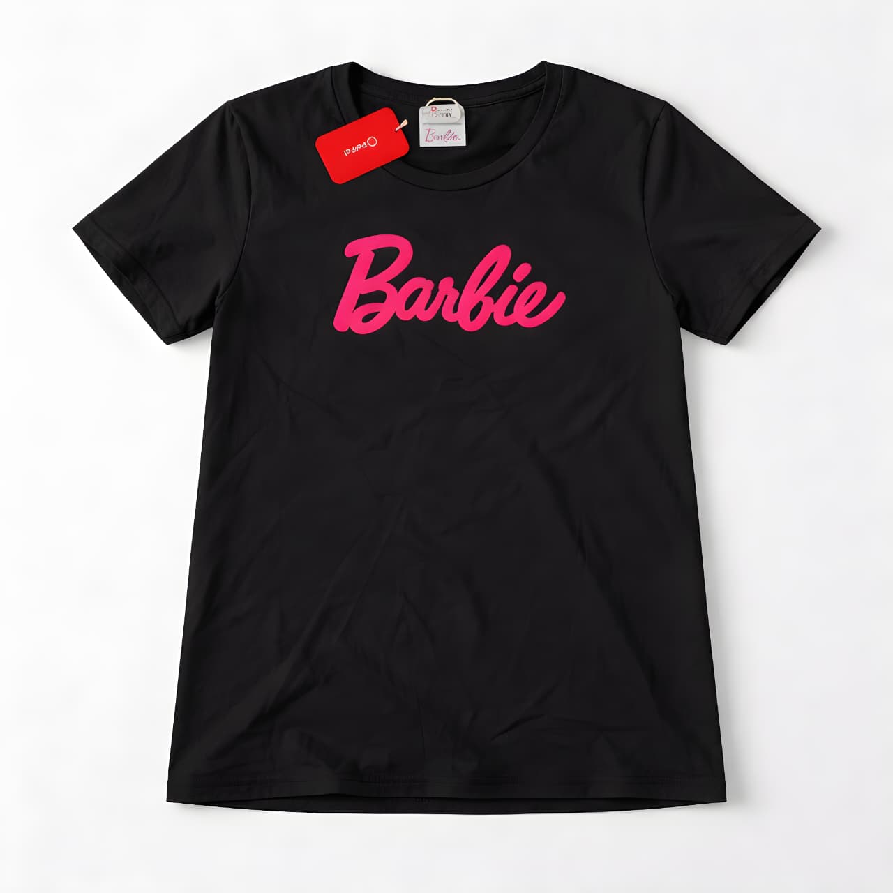 Girls Black Barbie Logo Short Sleeve T-Shirt