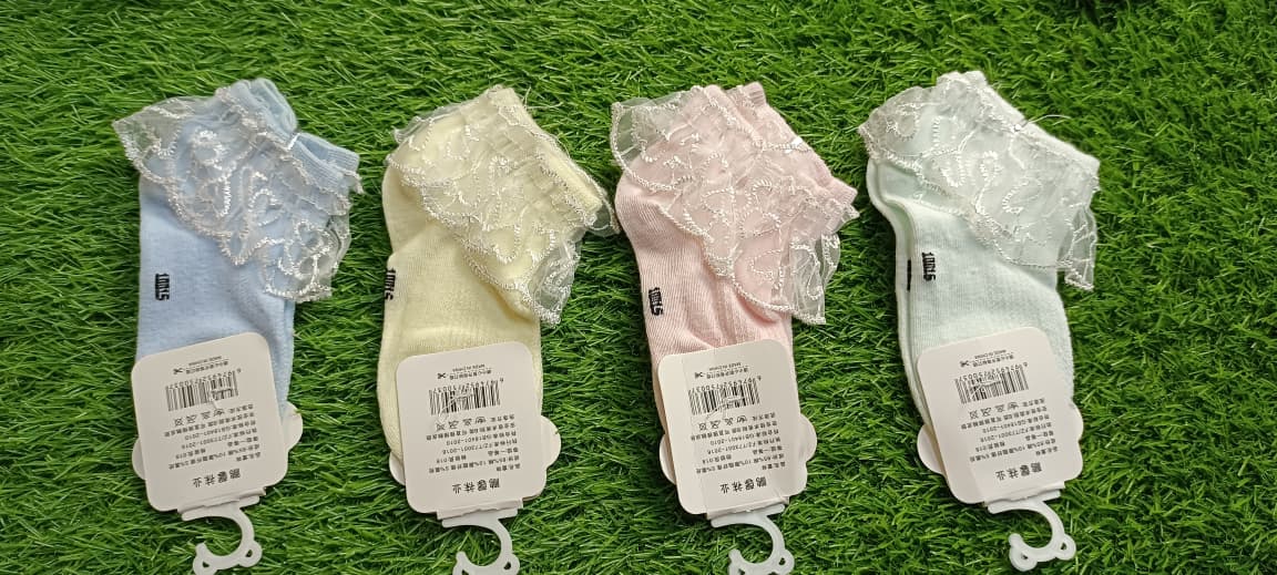 Mesh Socks Breathable Cotton Lace with Ruffle