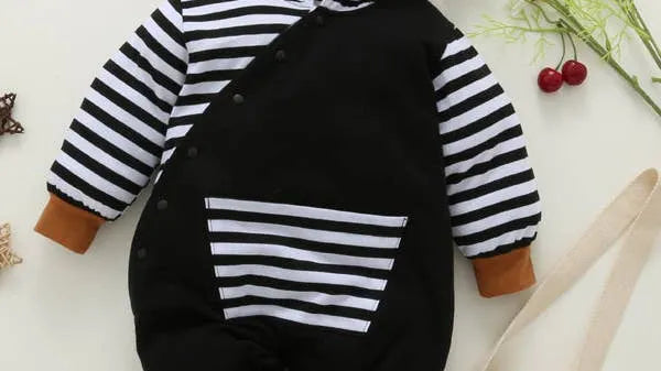 Striped Splicing Long sleeve Jumpsuit
