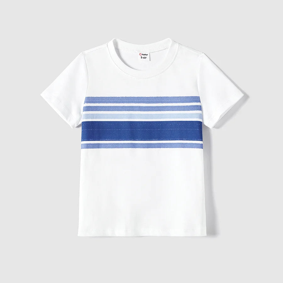 Stripe Cotton Short-sleeve T-shirt