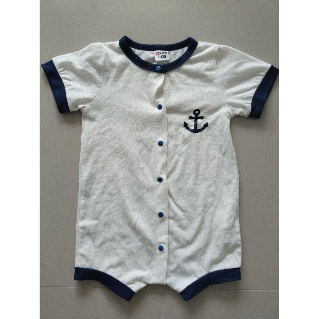 Anchor Print Short-Sleeve Baby Romper