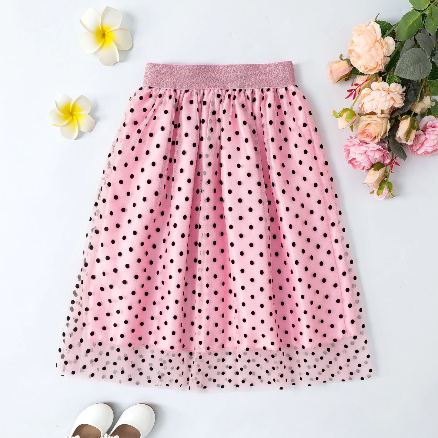 Dot Polka Multi-layered Skirt