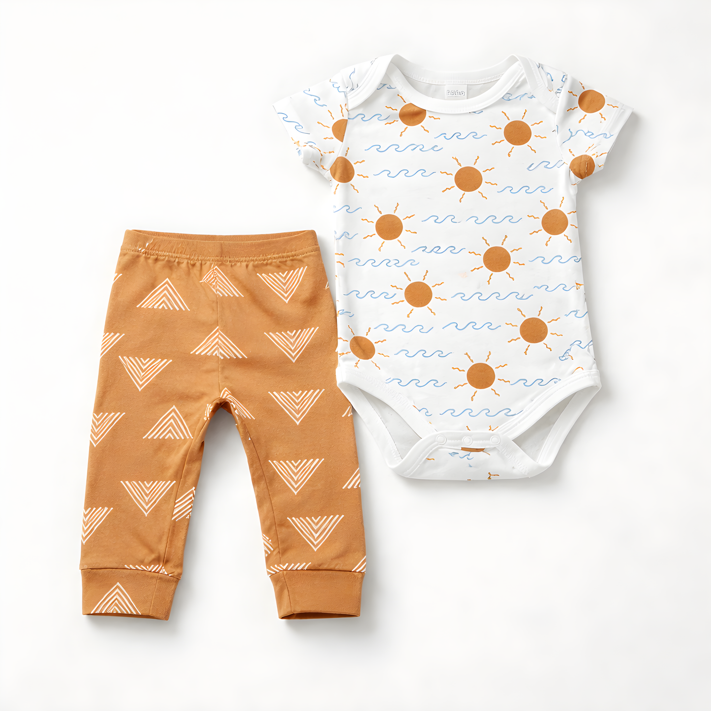 2-Pack Baby Boys Bodysuit & Bottom Set – Sunshine Print Bodysuits with Shorts 042LH