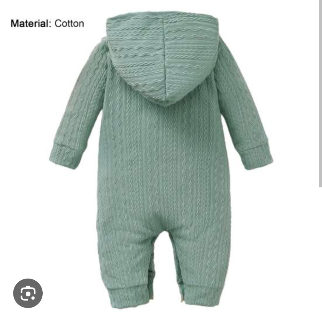 Mama's Boy Waffle Texture Hooded Jumpsuit