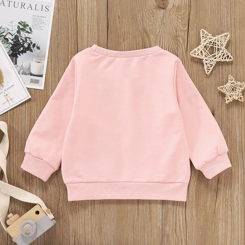 Winter Letter printed round neck pullover long sleeved top