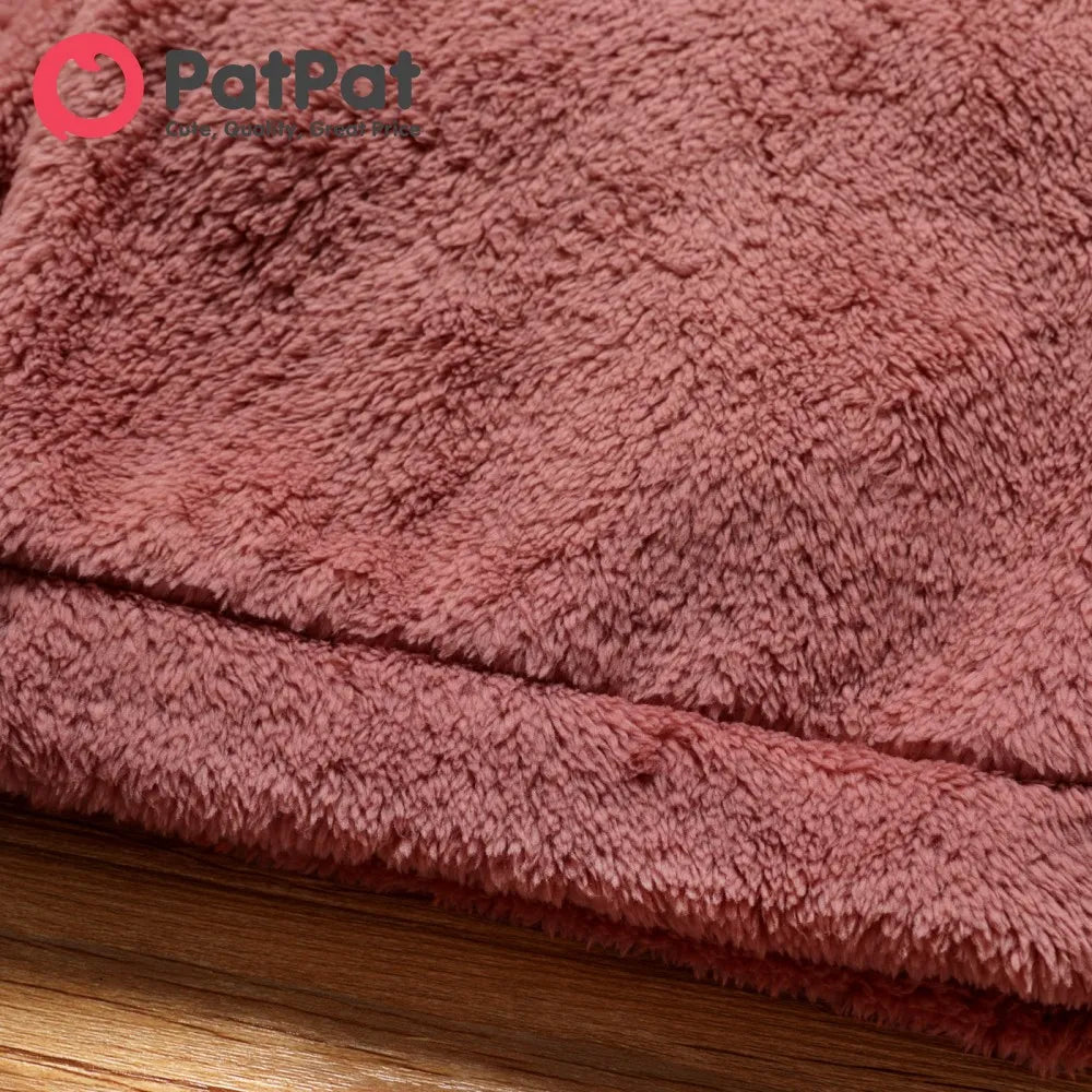 Bowknot Design Fuzzy Hoodie Sweatshirt