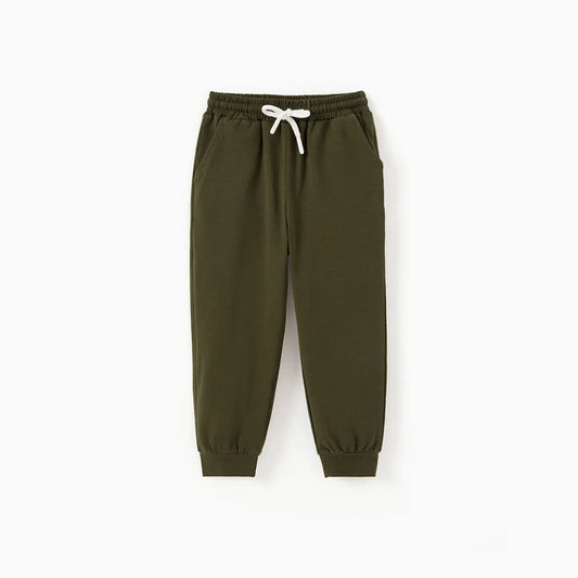 Toddler Boy/Girl Casual Cotton Elasticized Pants Army Green