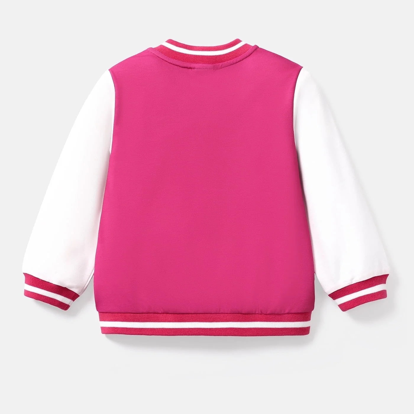 Barbie Girls Bomber Jacket Graphic and Letter Print Colorblock Lightweight Varsity Jacket
