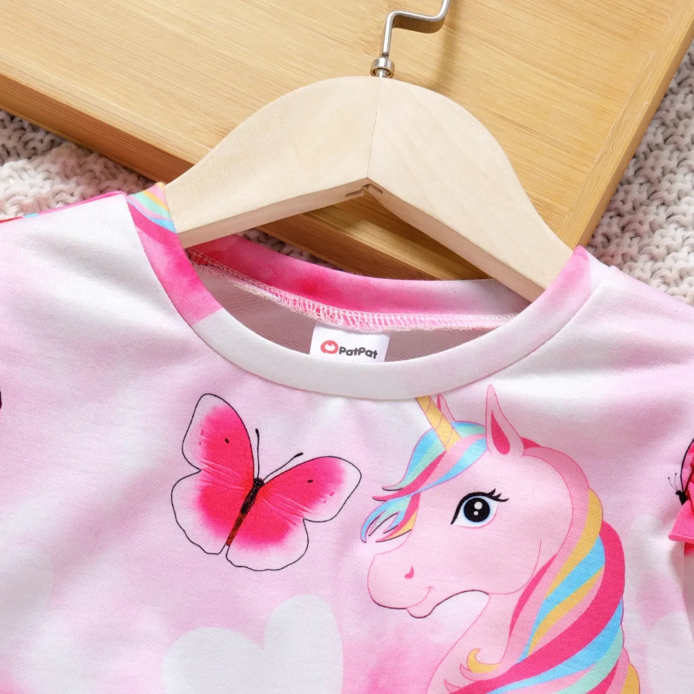Toddler Girl Clothes Baby Girl Sweatshirt Long Sleeves Animal Unicorn Butterfly Print Ruffled Pullover