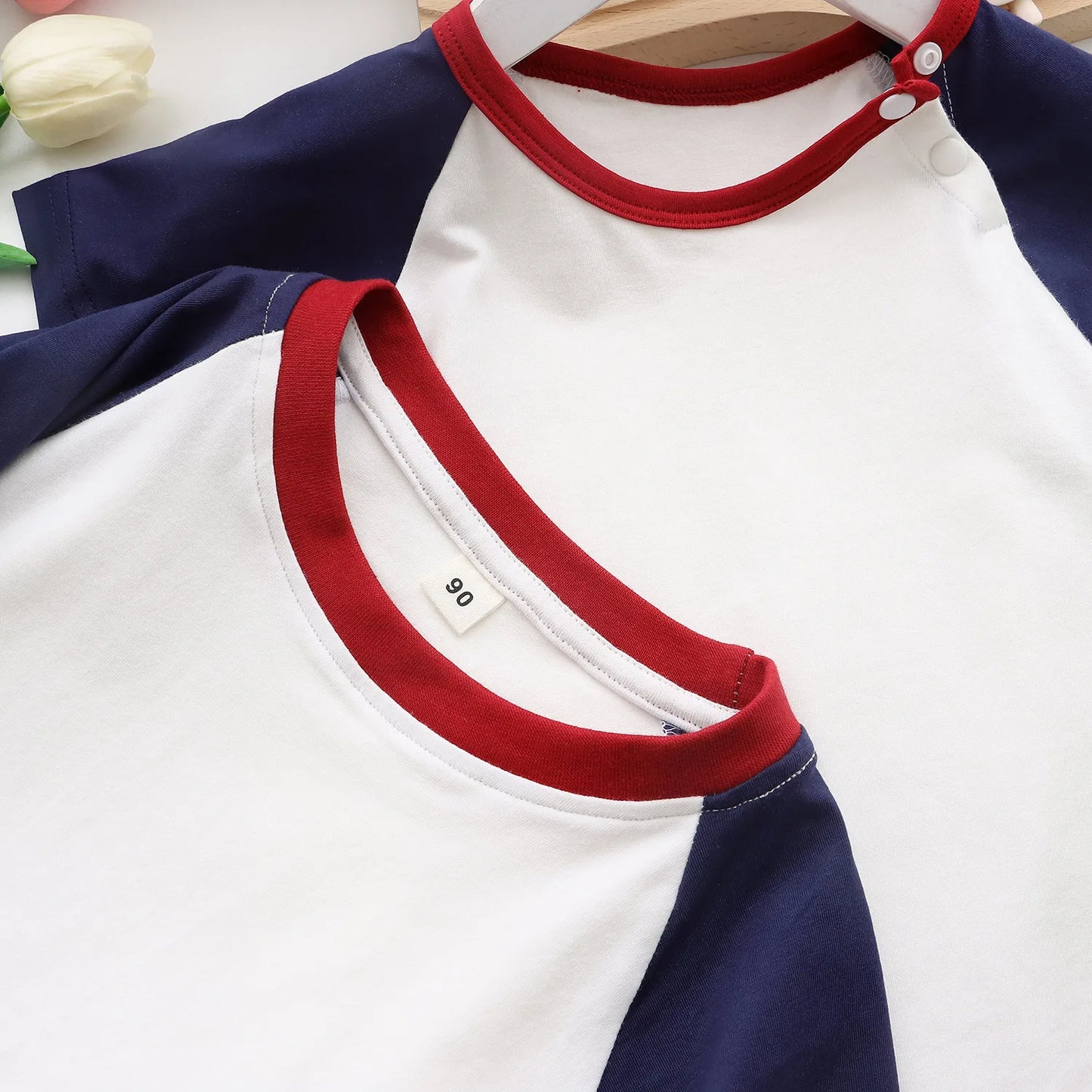 T-shirt Colored Sleeves Cotton