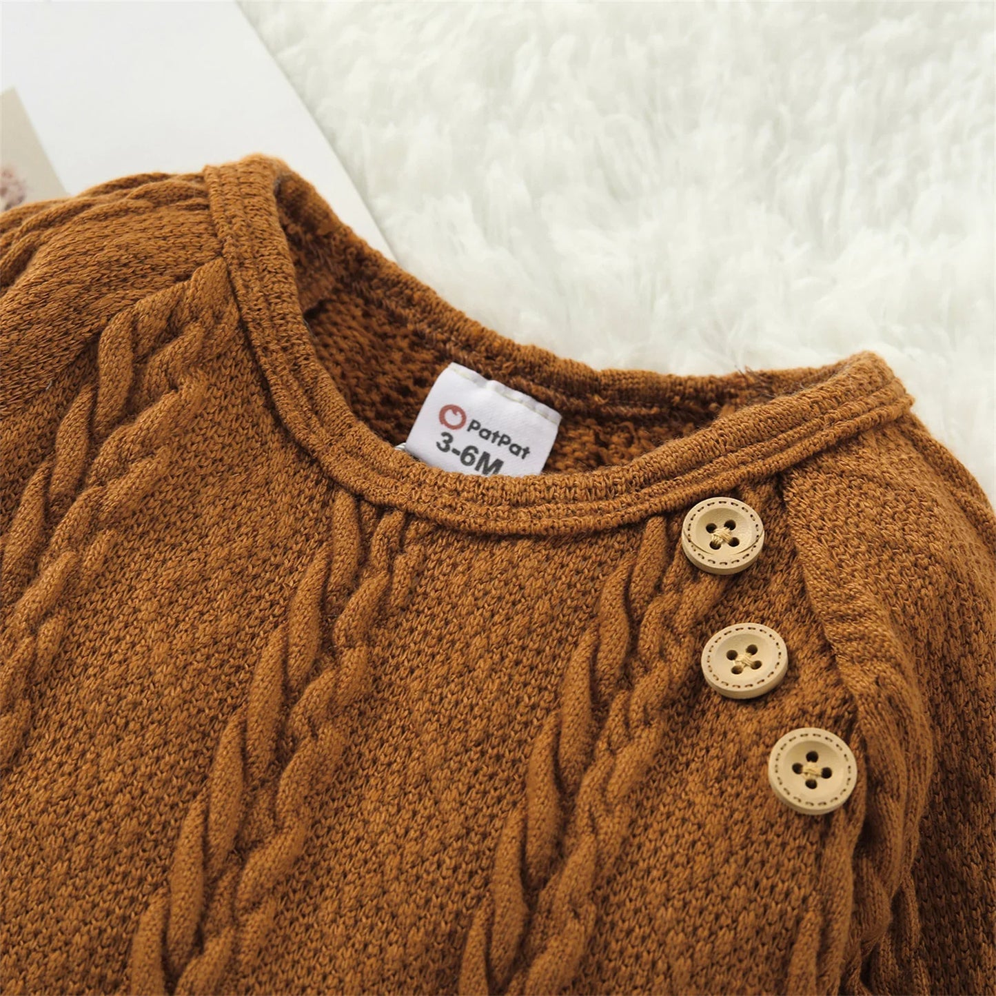 Solid Cable Knit Long-sleeve Jumpsuit