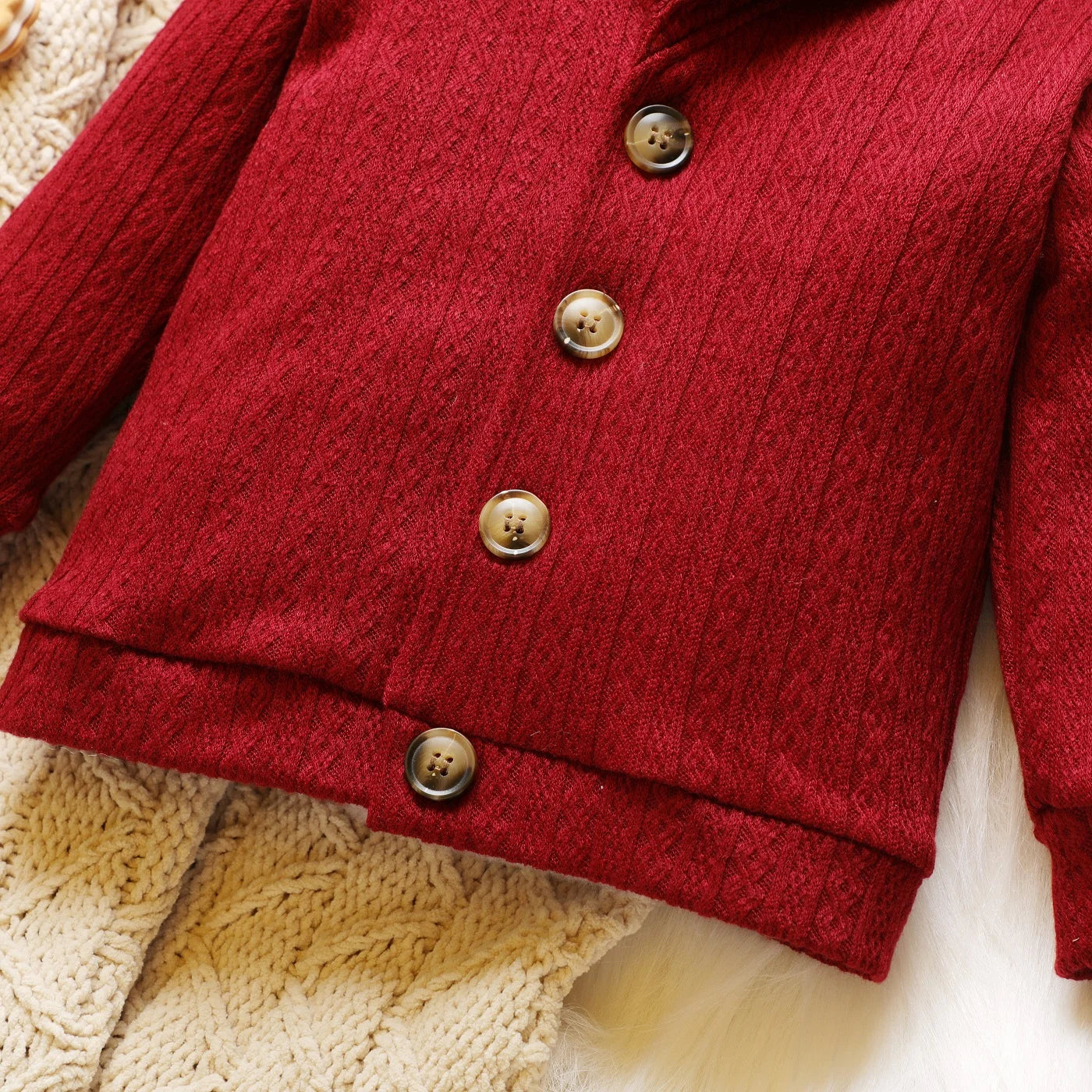 winter Solid Lapel Button Down Long-sleeve Outwear