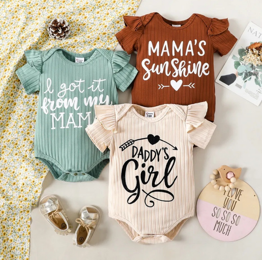 Baby letter print sleeveless romper