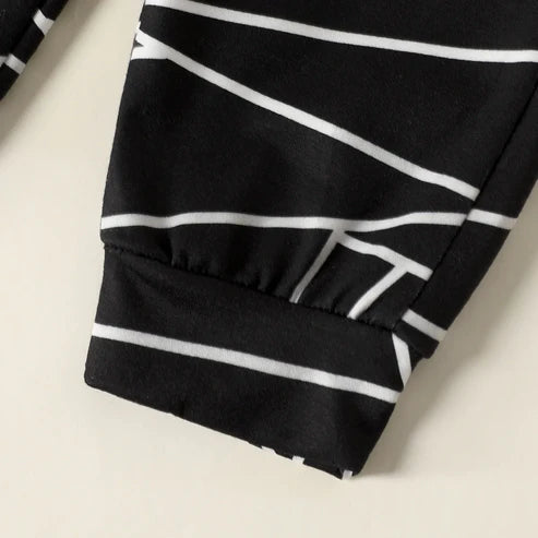 Leather Patch Baby Boy Design Geometric Print Pants