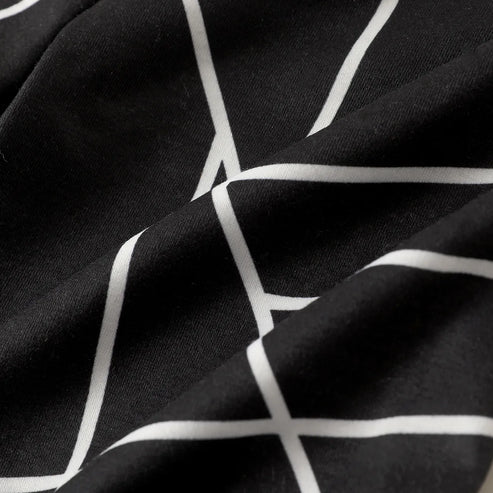 Leather Patch Baby Boy Design Geometric Print Pants