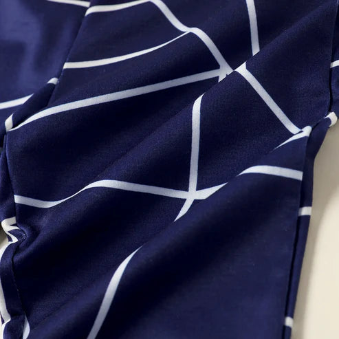 Leather Patch Baby Boy Design Geometric Print Pants