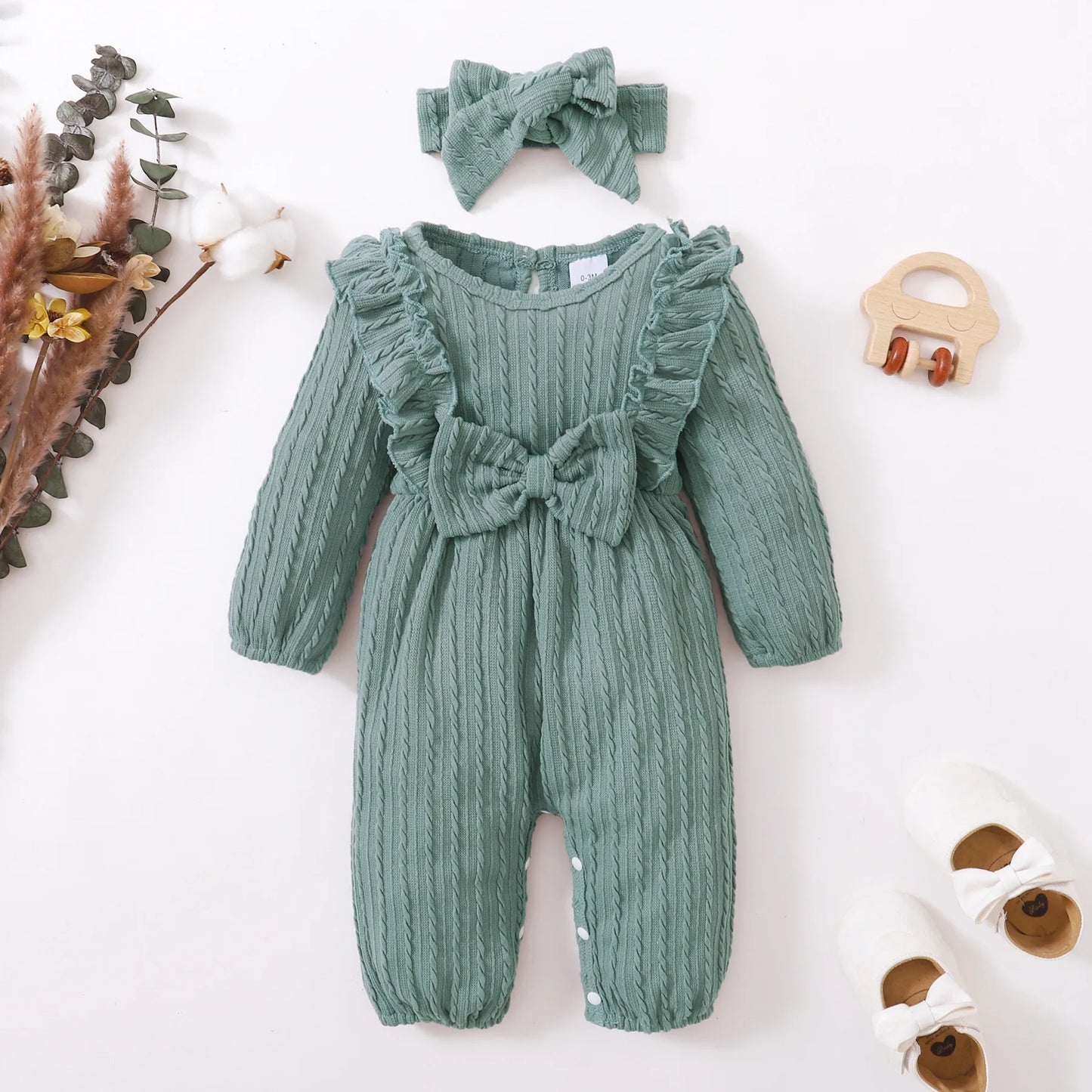 Baby all Long Sleeve Romper with bow