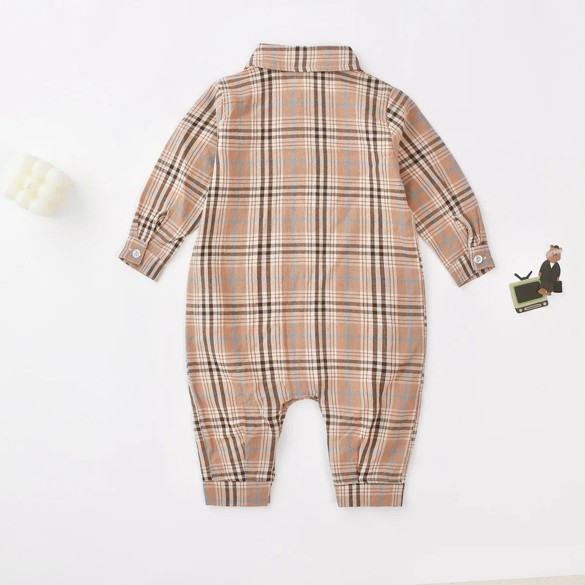 Winter Check Long Sleeve Jumpsuit