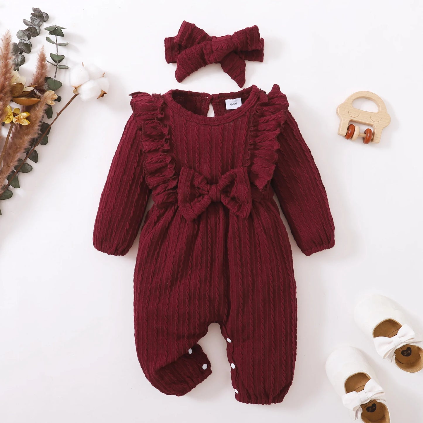 Baby all Long Sleeve Romper with bow
