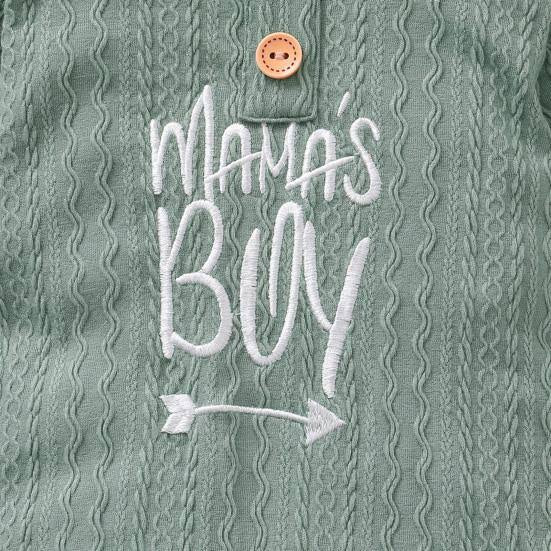 Mama's Boy Waffle Texture Hooded Jumpsuit