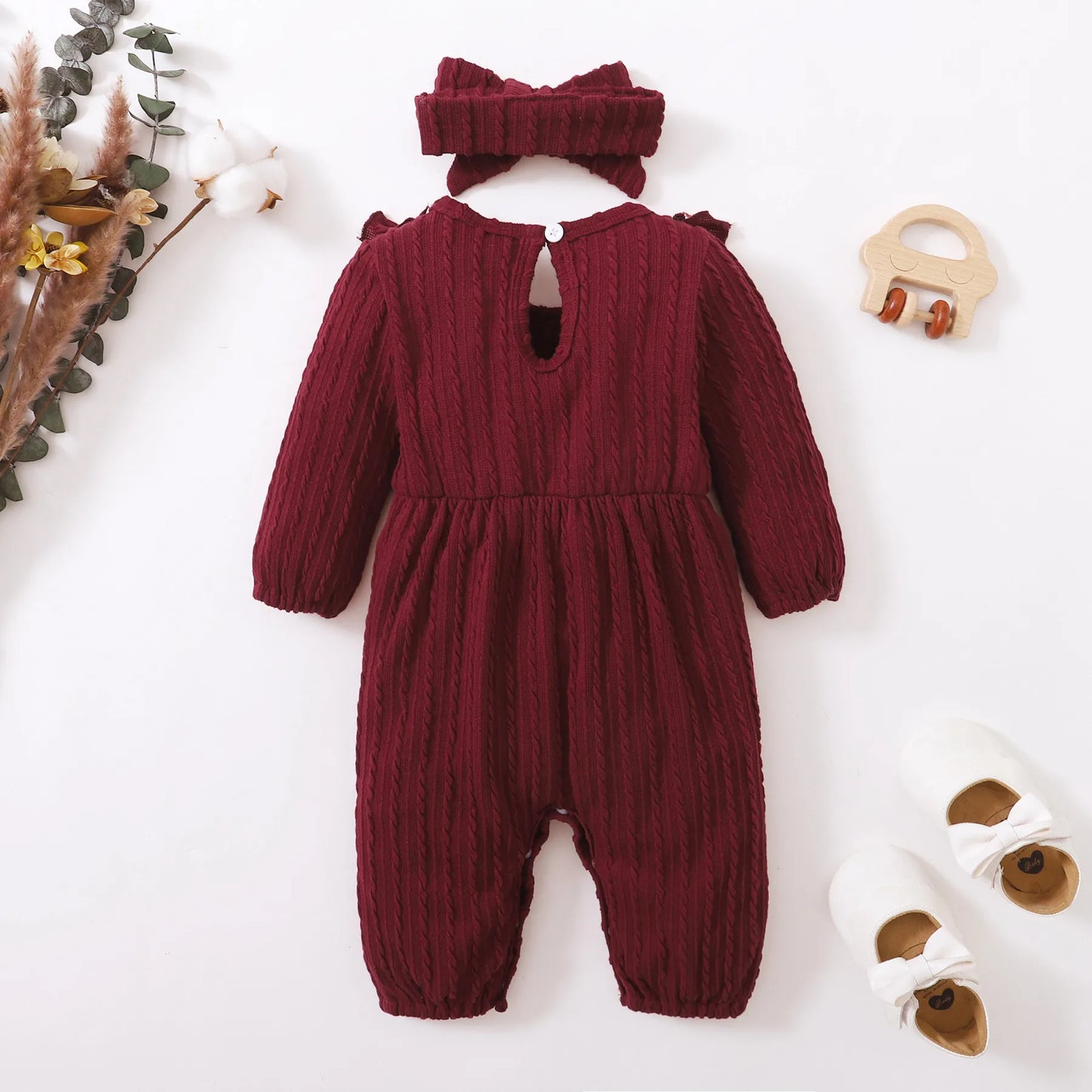 Baby all Long Sleeve Romper with bow