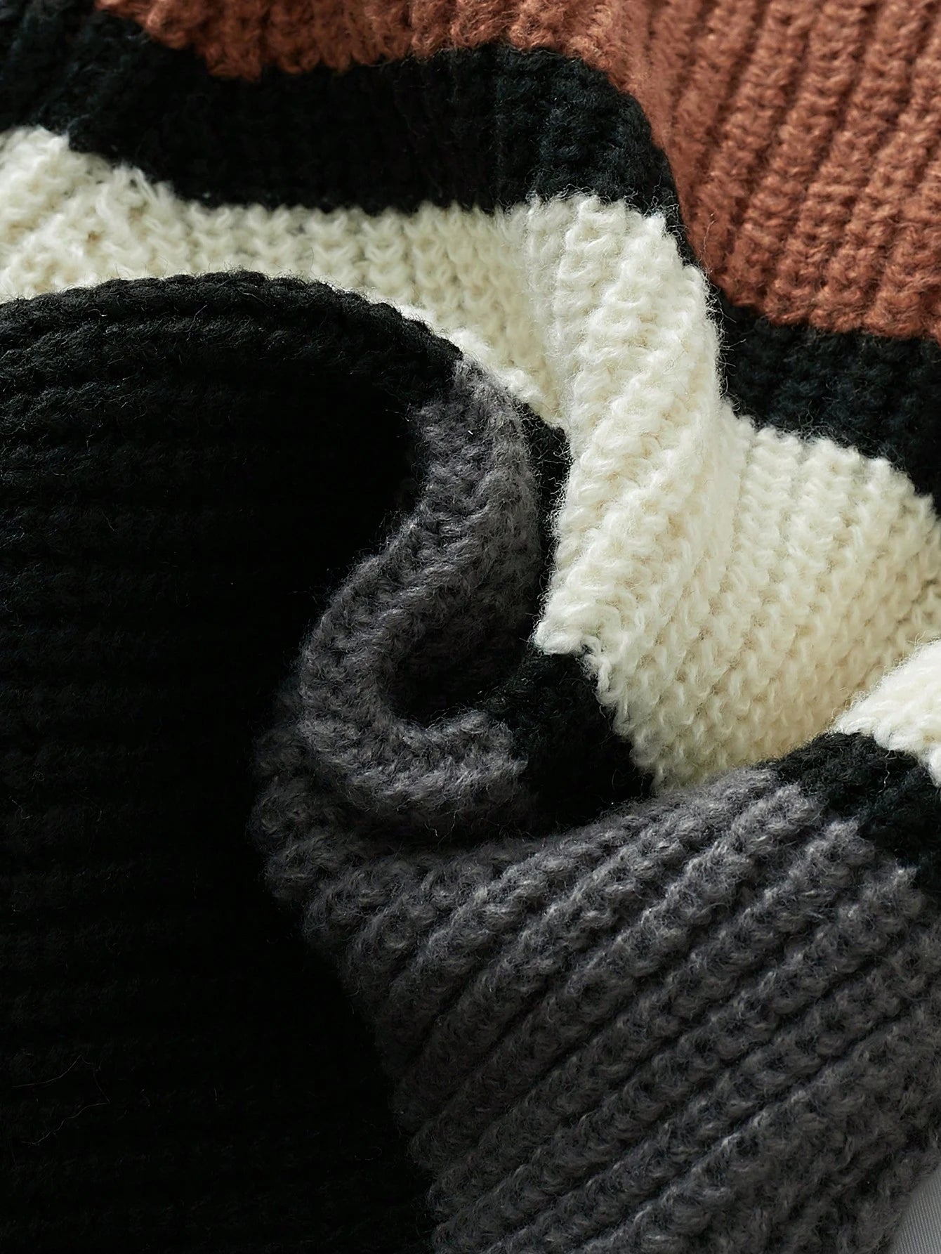 Ribbed Knit Sweater for Young Boys Autumn/Winter Long-Sleeve Pullover