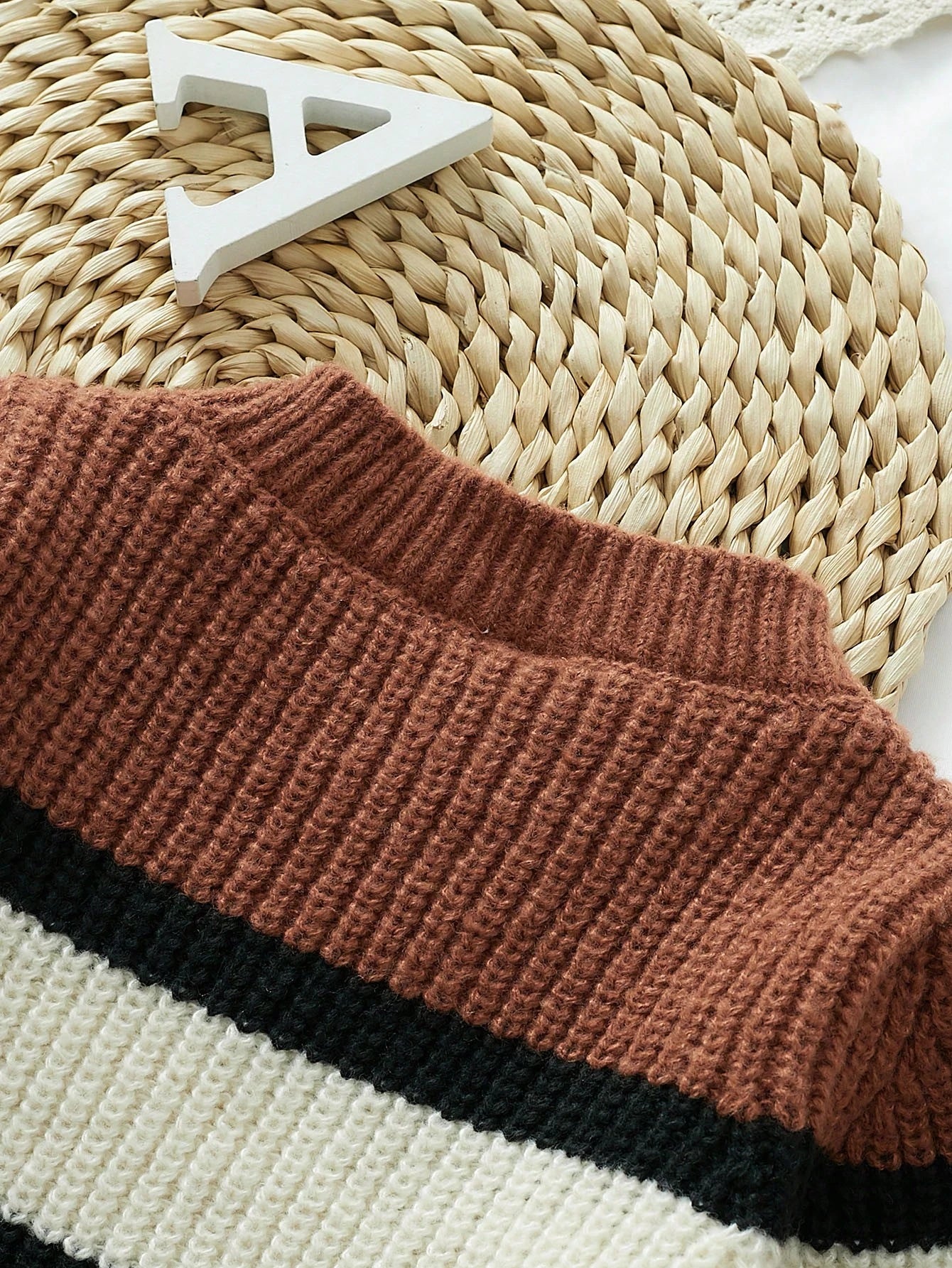 Ribbed Knit Sweater for Young Boys Autumn/Winter Long-Sleeve Pullover