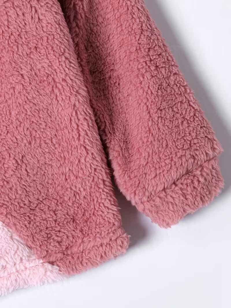 Kid Girl Long Sleeve Sweet Colorblock Fleece Pullover Sweatshirt Sweater For Toddler Girls Autumn Winter