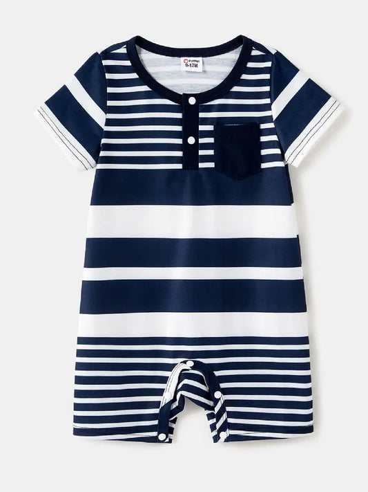 Striped Short Sleeve romper