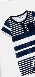 Striped Short Sleeve romper