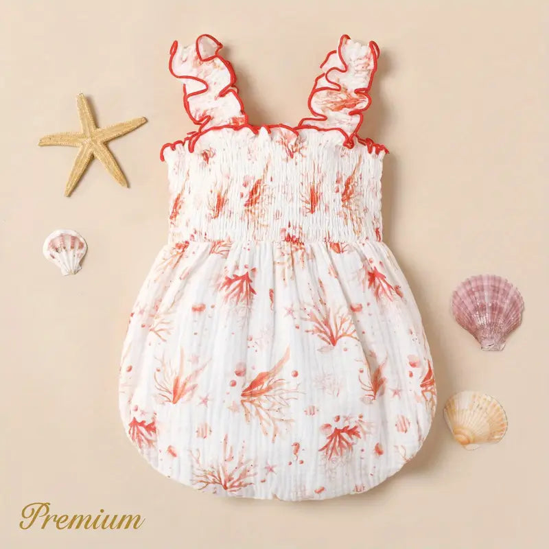 baby girls 100 cotton coral print Smoked