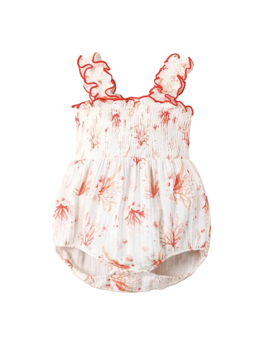 baby girls 100 cotton coral print Smoked